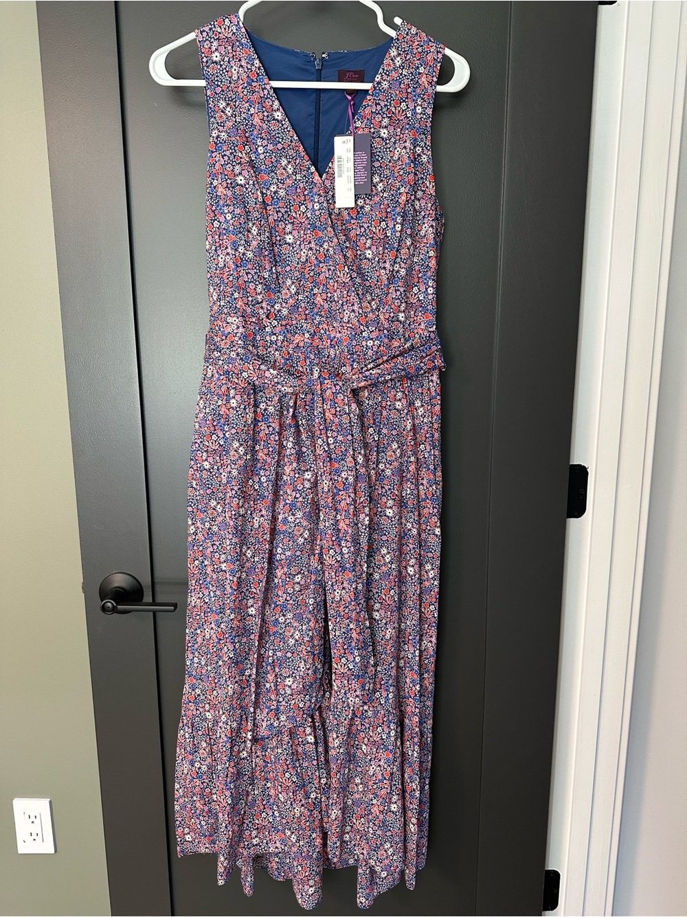 J.Crew Liberty Kayoko Floral Sleeveless Faux-Wrap Dress